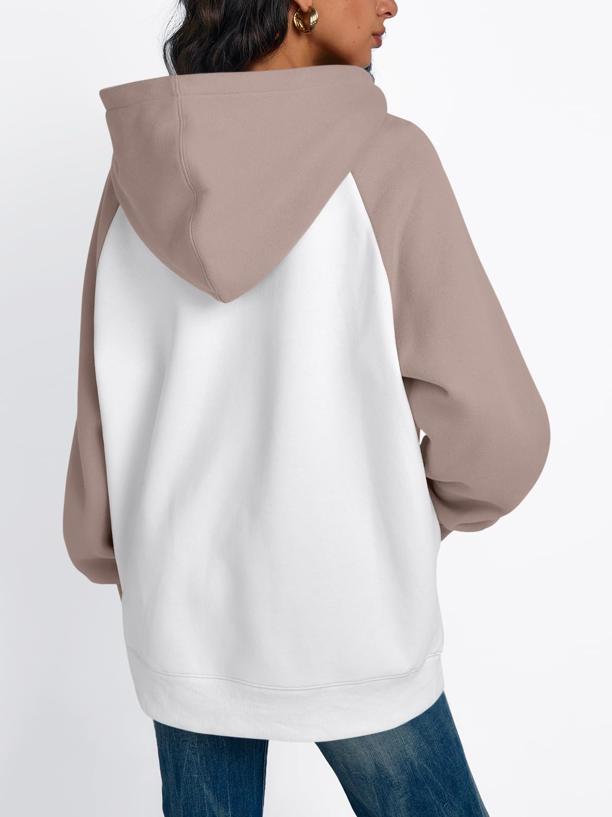 Trendy Queen Oversized Hoodies for Women Pullover Fleece Fall Sweatshirts Fashion Y2K Outfits Clothes 2024 White CoffeeGrey XL