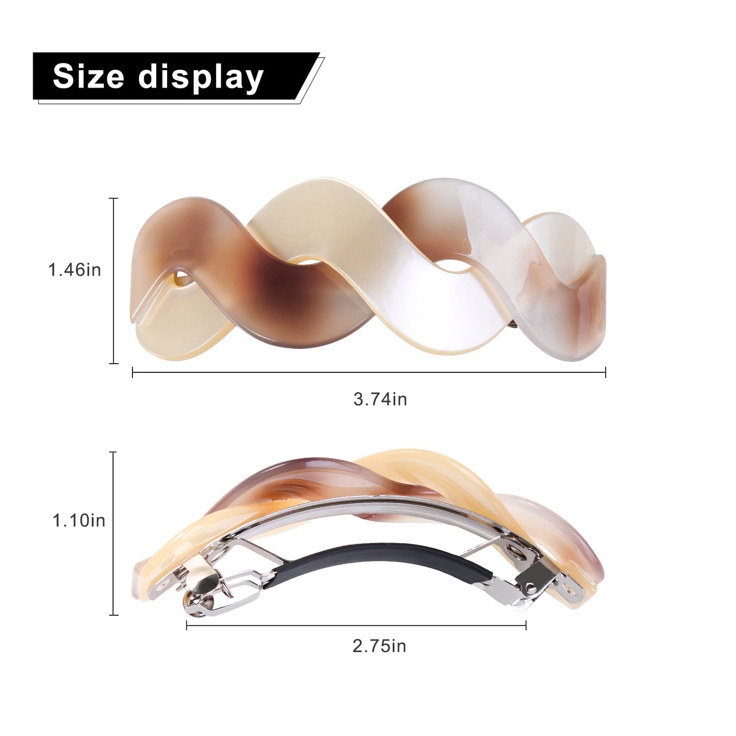 Mistofu Hair Clips (3 Count) - Large Hair Barrettes for Thick Hair - 3pcs Elegant French Barrettes Retro Hair Accessories for Women Daily Wear