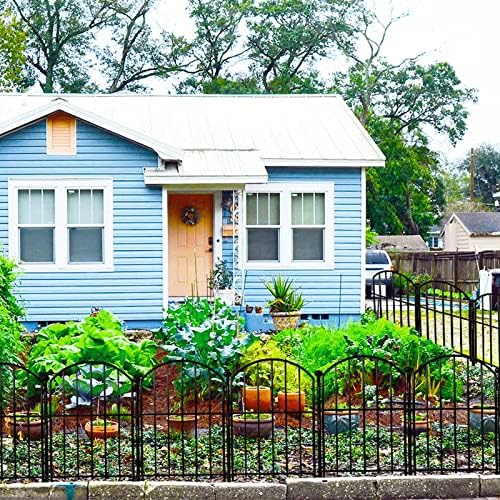 Decorative Garden Fence 17in x10ft, 10 Pack Rustproof Metal No Dig Fence Animal Barrier for Dog, Arched Flower Bed Edging Ornamental Wire Border Panel Fencing for Yard Patio Outdoor Decor