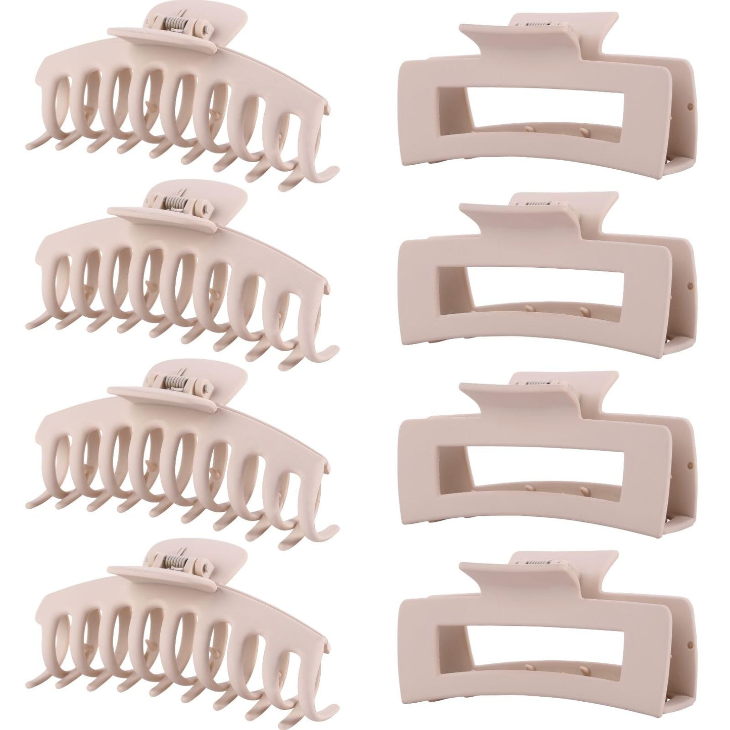 Blond Hair Clips for Women - 8 Pack 4.3 Inch Large Hair Claw Clips for Women Thin Thick Curly Hair, Big Matte Banana Clips,Strong Hold jaw clips