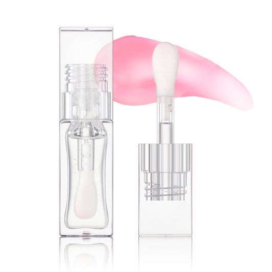 BANGFENG Magic Color Changing Moisturizing Lip Glow Oil + Plumping Lipstick, Hydrating Lip Gloss Balm, Transparent Lip Care, Non-Sticky Fresh Texture Lip Oil (Clear to Pink)