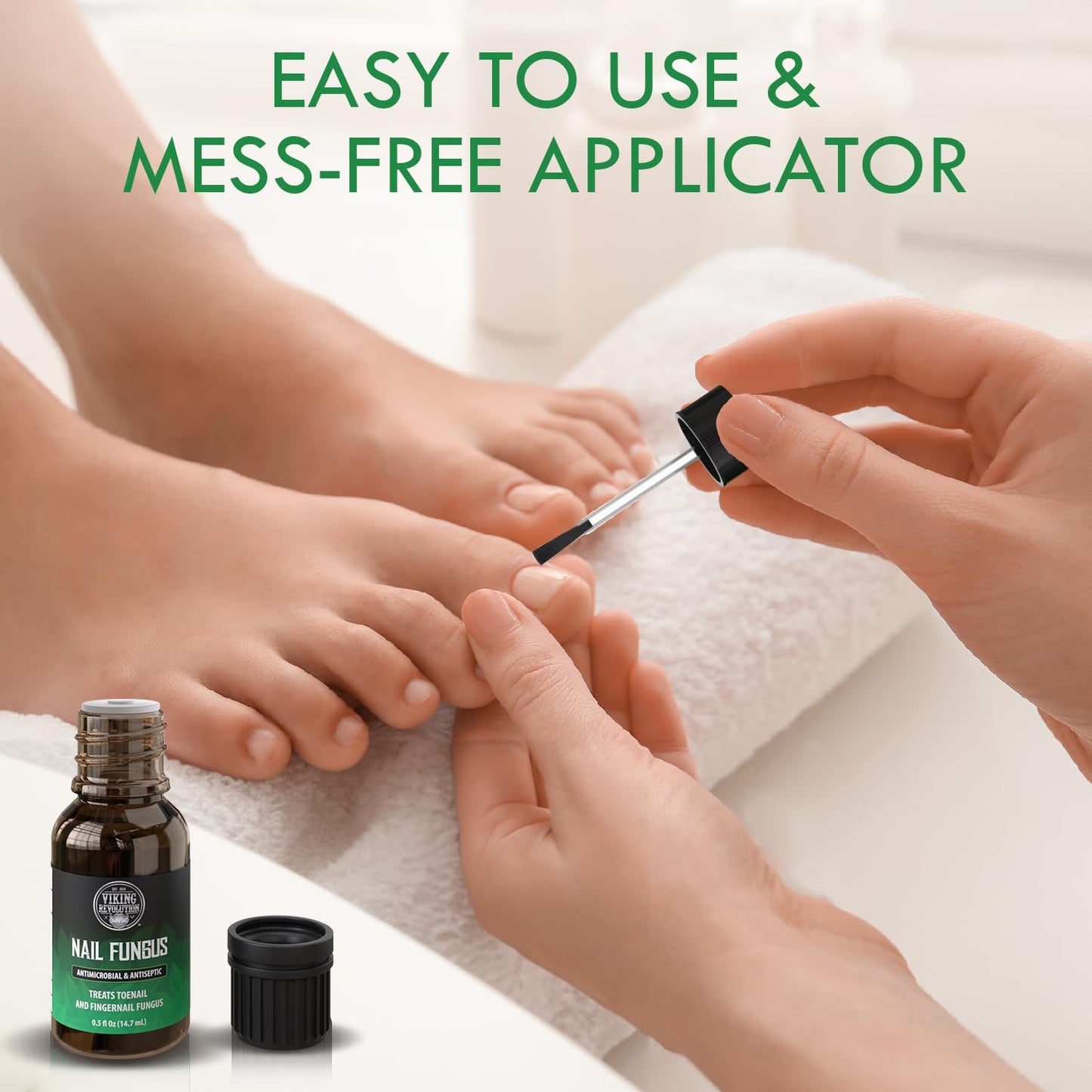 Viking Revolution Toenail Fungus Treatment Extra Strength with 1% Tolnaftate OTC - Nail Fungus Treatment for Toenail Tea Tree Oil Fungus Nail Treatment - Athletes Foot Toe Fungus Treatment Oregano Oil