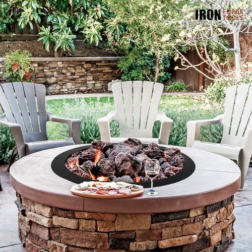 Heavy Duty Metal Permanent Smokeless Fire Pit Ring - 36 inch Outer/30 inch Inner Round Fire Ring Insert Liner for Outdoor - Firepits for Outside (36x30x10) Utility Patent Pending