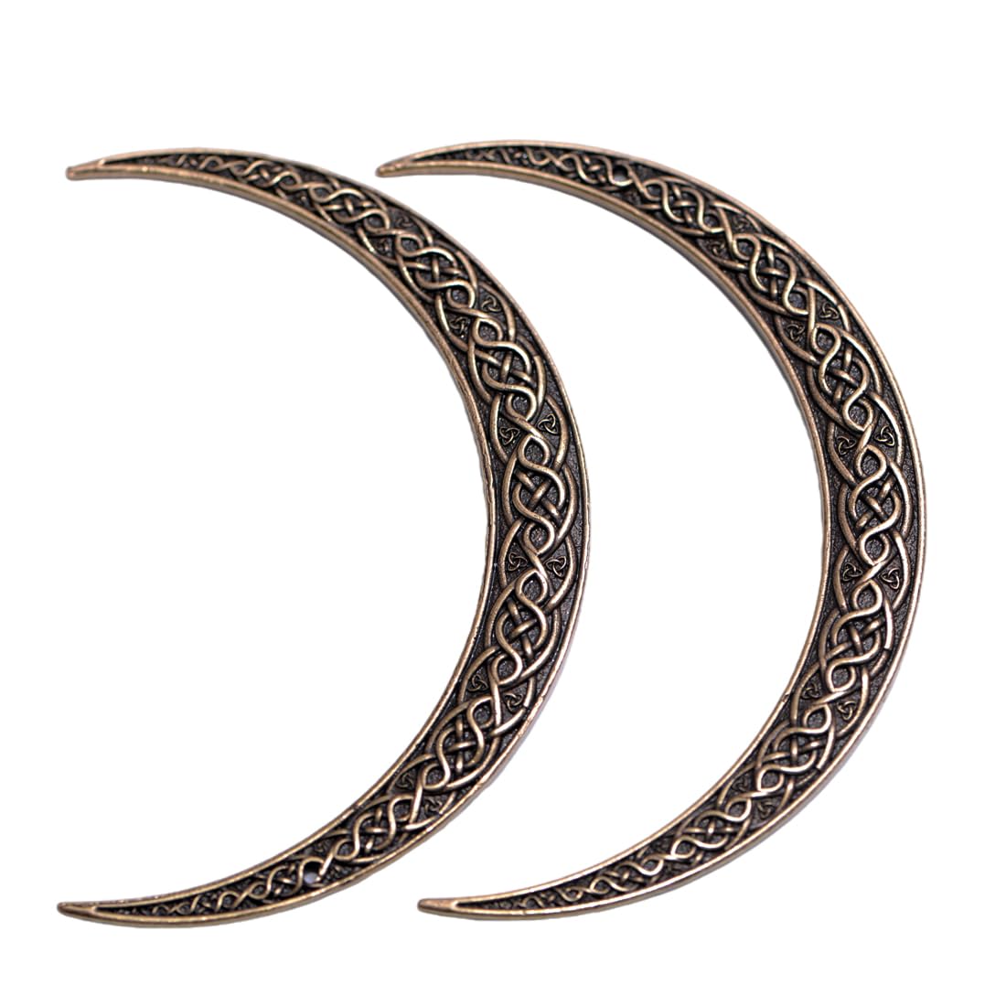 LANGHONG 2PCS Moon Crescent Hairpin For Women Viking Hair Stick Forks Knot Hair Styling Pins (ZZAB)