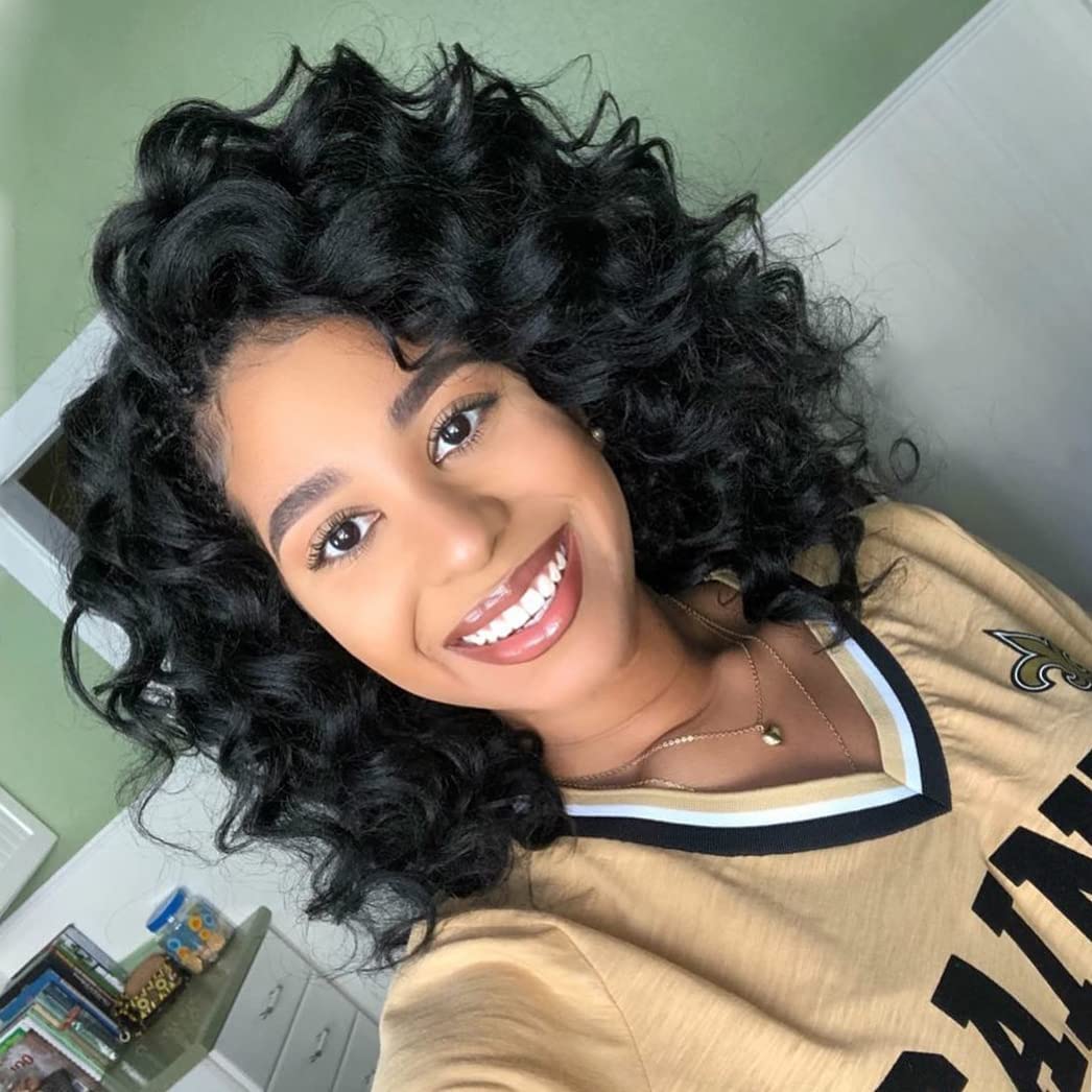 ToyoTress Ocean Wave Crochet Hair - 9 Inch 8 Packs Short Curly Ocean Wave Braiding Hair, Deep Wave Synthetic Crochet Braids (9 Inch, #2-8P)