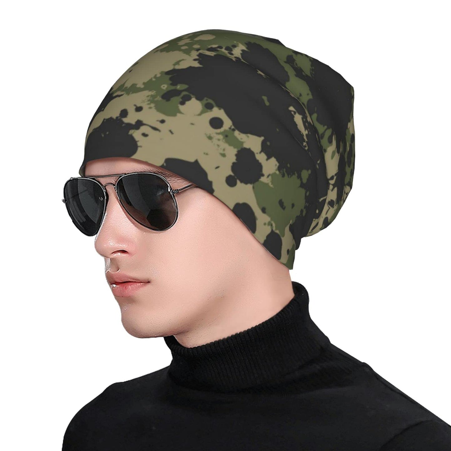 Yilad Camouflage Beanie Slouchy Chemo Hats, Skull Caps Baggy Headwear for Jogging Cycling Unisex
