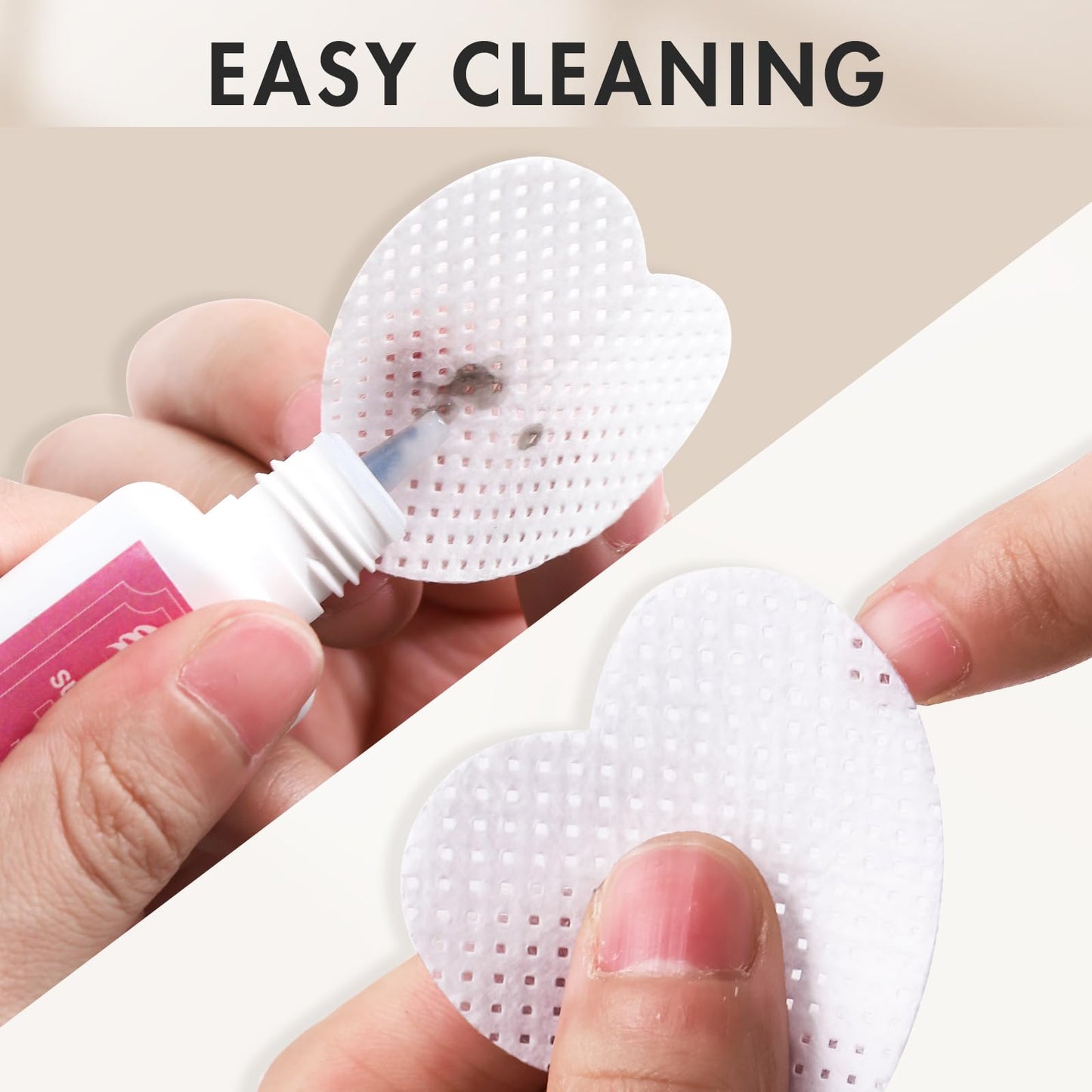 600 PCS Embagol Eyelash Extension Glue Wipes Lint Free Nail Wipes Non-Woven Fabric Lash Glue Wipes Nail Polish Remover Wipes for Lash Extension Supplies (White)
