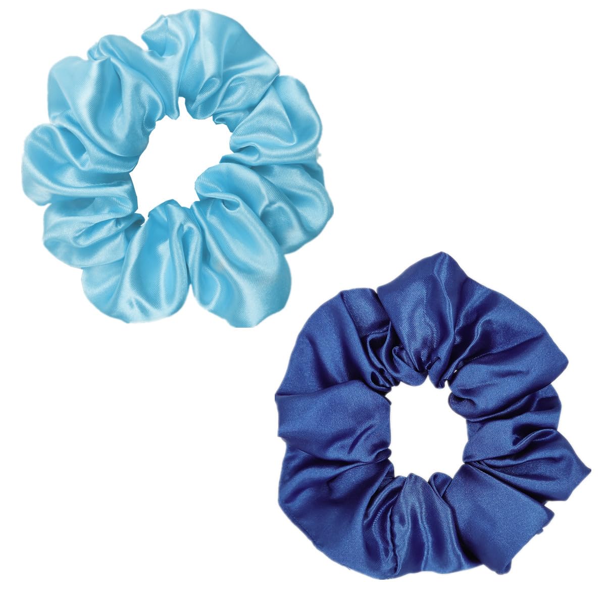 Sufermoe 12 Pcs Satin Silk Hair Scrunchies, Assorted Blue, 4.5 Inch Hair Ties for Women Girls