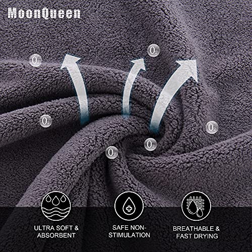MOONQUEEN Ultra Soft Premium Washcloths Set - 12 x 12 inches - 72 Pack - Quick Drying - Highly Absorbent Coral Velvet Bathroom Wash Clothes (Grey)