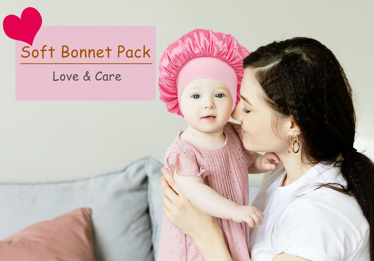 Haniraba 3 Pcs Baby Bonnets for Sleeping,Infant Sleep Cap Hair Bonnet for Baby Girls,Boys,Toddler