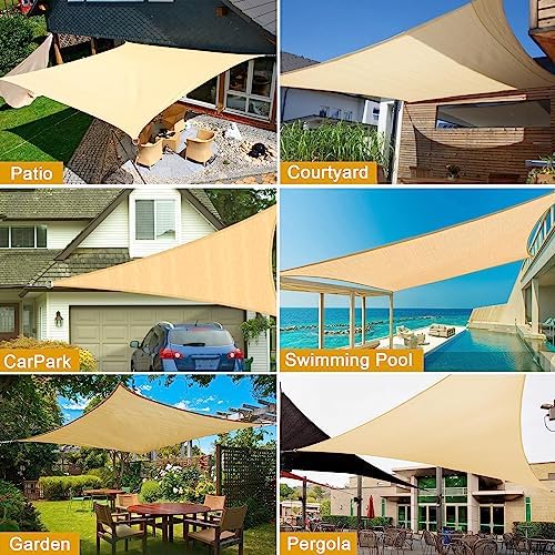 Duerer Sun Shade Sail Hardware Kit Winch Set 60pcs for Rectangle Triangle Sun Shade Sails Canopy Installation Stainless Steel Accessories for Outdoor Garden Patio(2 * Ratchet Winch + 4* 6.6ft Cables)