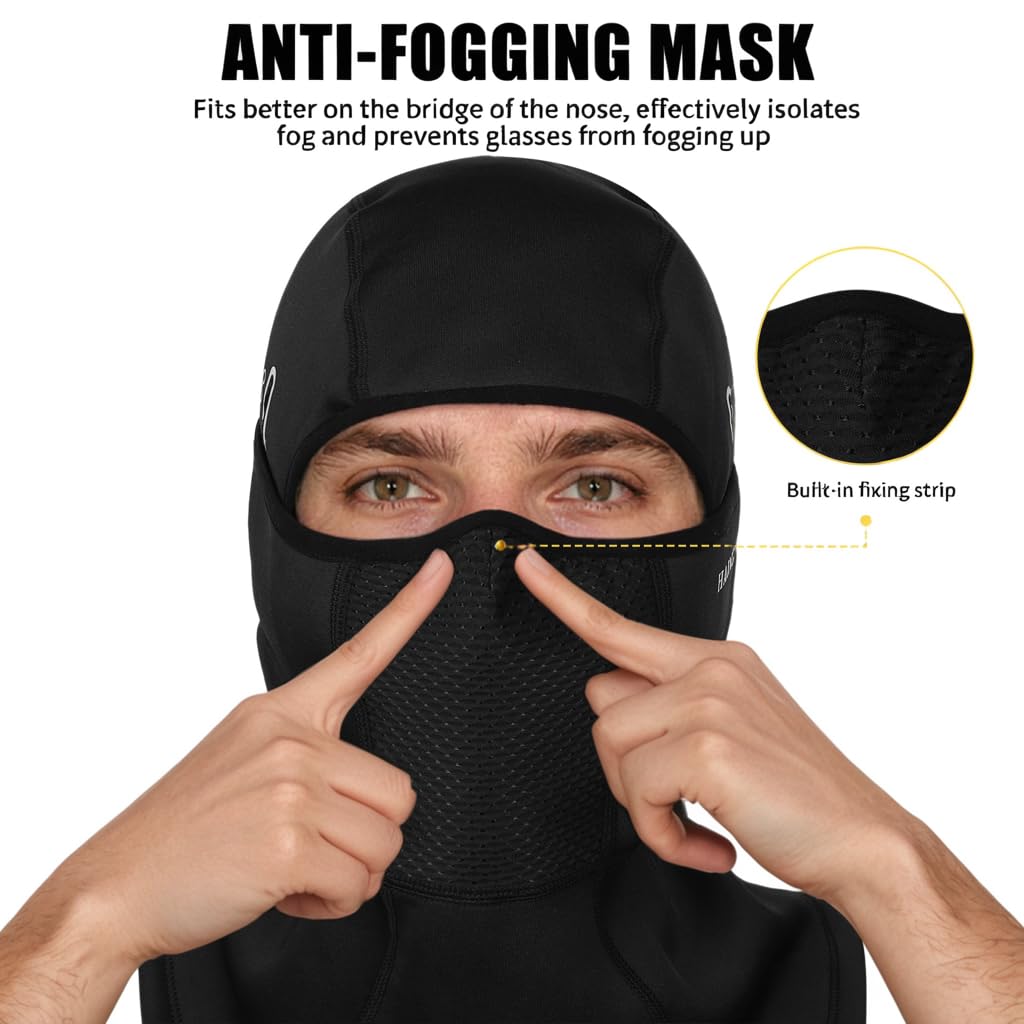 Winter Balaclava Ski Mask Anti-Fogging Face Mask for Men Windproof Thermal Full Face Cover for Cold Weather Skiing Motorcycle 2 Pack