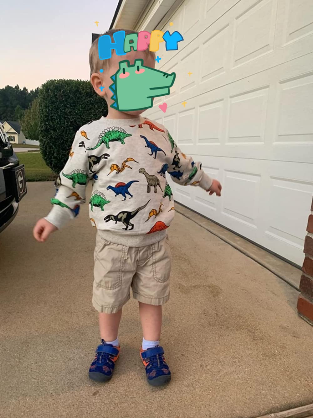 Boys Dinosaur Fleece Sweatshirt Long Sleeve Cotton Crewneck Dinosaur Clothes for Boys Winter Warm Pullover Grey Sweater 4t/8011