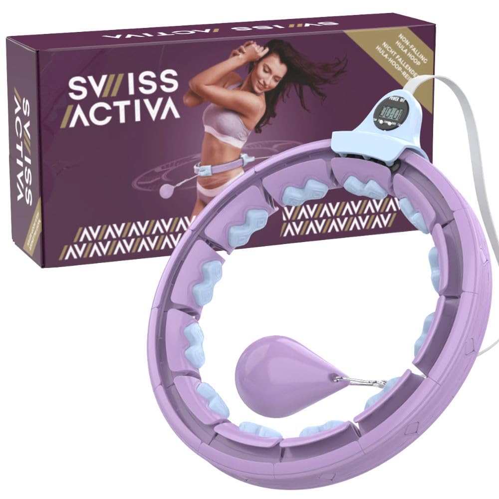 Swiss Activa+ Smart Hula Hoop XXL Extension Set - No Falling Hula Hoop - Hula Hoop 51 in - Fitness Hula Hoop with Weighted - Fitness Hoop Hula Hoop with Ball - Smart Hoola Hoop