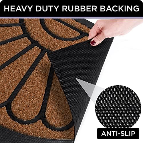 ubdyo Front Door Mat - Low Pile Front Door Mat Outside Entrance - Muddy Dirt Trapping Welcome Matt Outdoor - Rubber Backing Anti Slip Indoor Doormat Entrance, 30" x 17", Bright Brown