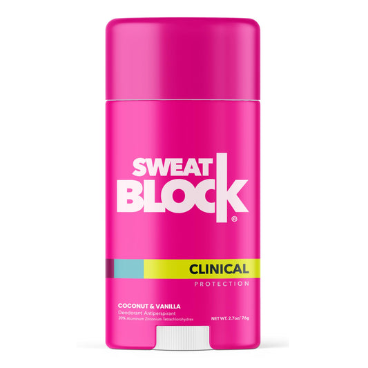 SweatBlock Deodorant for Women | Clinical Antiperspirant, 48 Hour Sweat & Odor Protection, Coconut & Vanilla