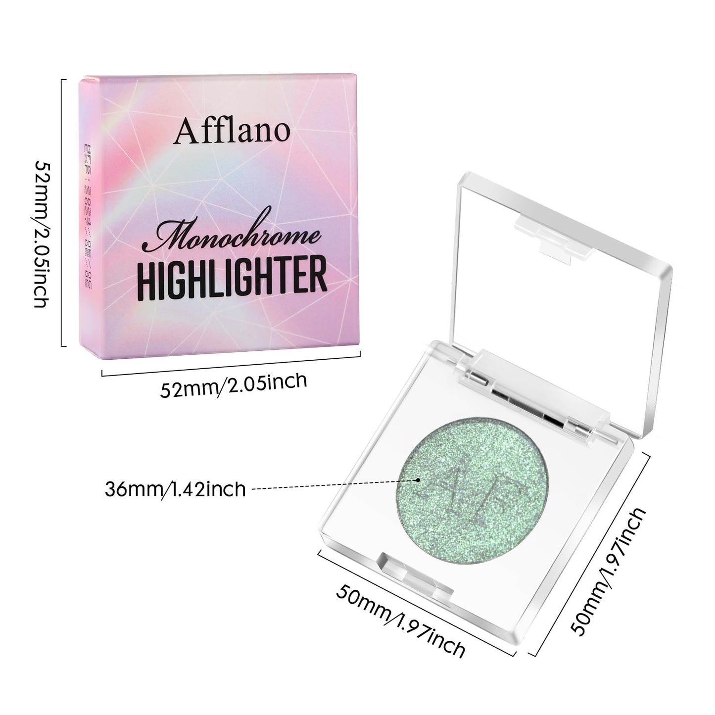Highlighter Makeup,Green White Pink Shimmer Multichrome Face Highlighter Powder for Eyes Cheek Body,Waterproof Glint iluminadores de maquillaje Korean Highlight Makeup, Shine Natural Glow Enhancer, 04