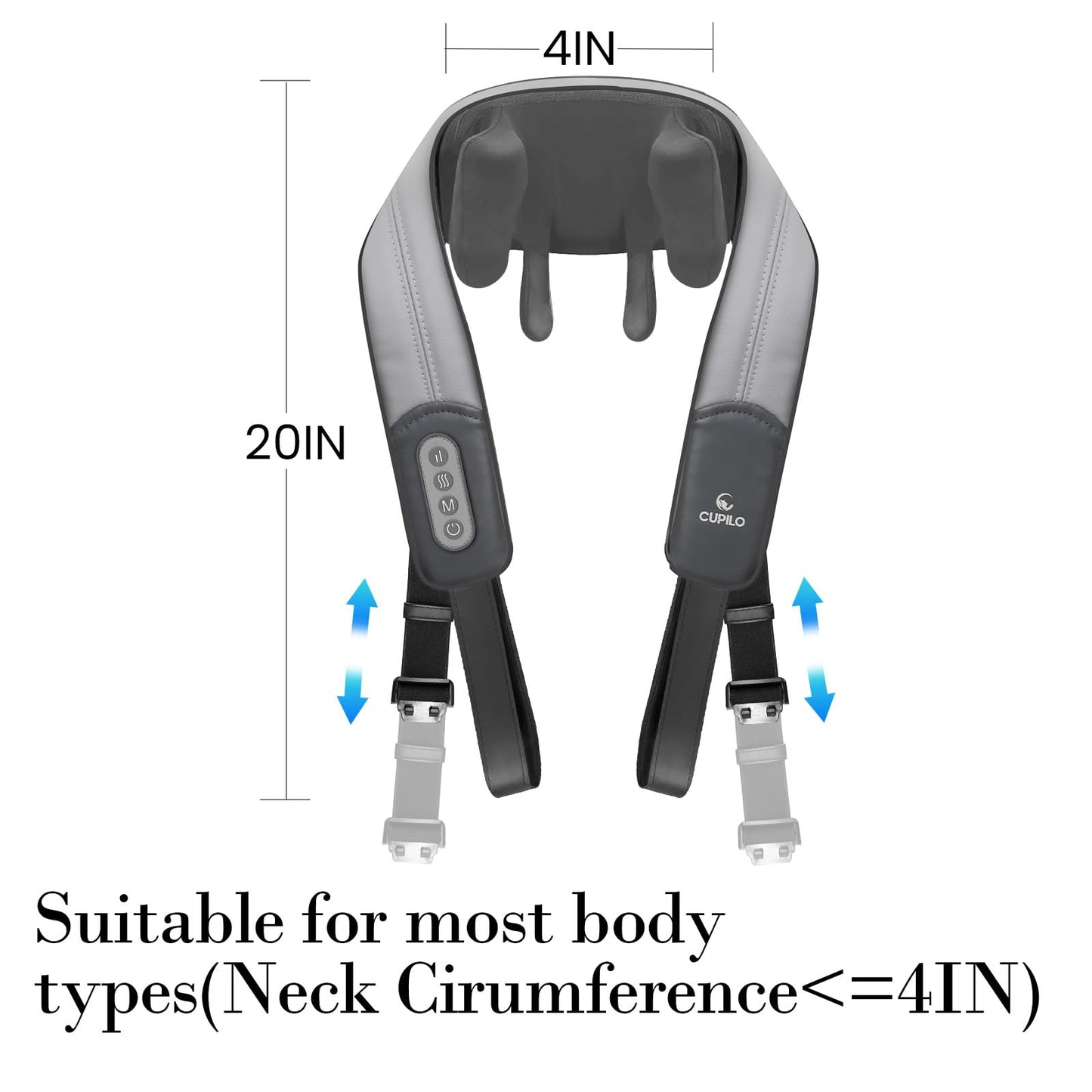 CuPiLo Shiatsu Neck and Shoulder Massager with Heat - FSA HSA Eligible,Cordless 4D Deep Tissue Kneading Massager, Rechargeable Massage for Neck, Shoulder,Ideal Gift for Women,Men