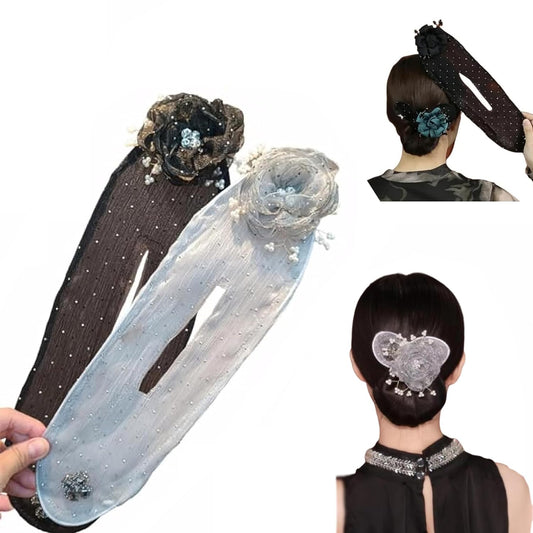 Ball Hair Clip for Long Thick Hair,2025 New Hair Bun Maker Twister,Lazy Hair Curler Deft Bun Clip,Easy Fast Snap Roll Hair Tool,Flower Hair Bun Roller Hair Styling Accessories for Women Girls (2PC)