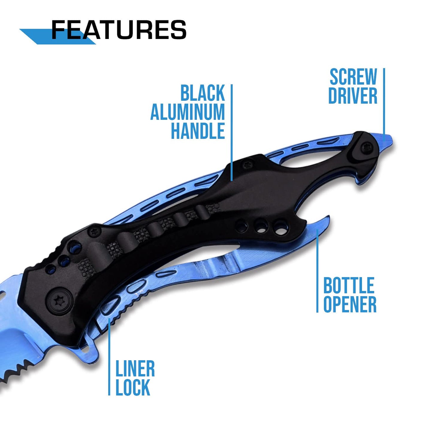 MTECH USA Tac-Force MT-A705BL spring Assisted Tactical Folding Knife, 4.5-inch Closed, Blue