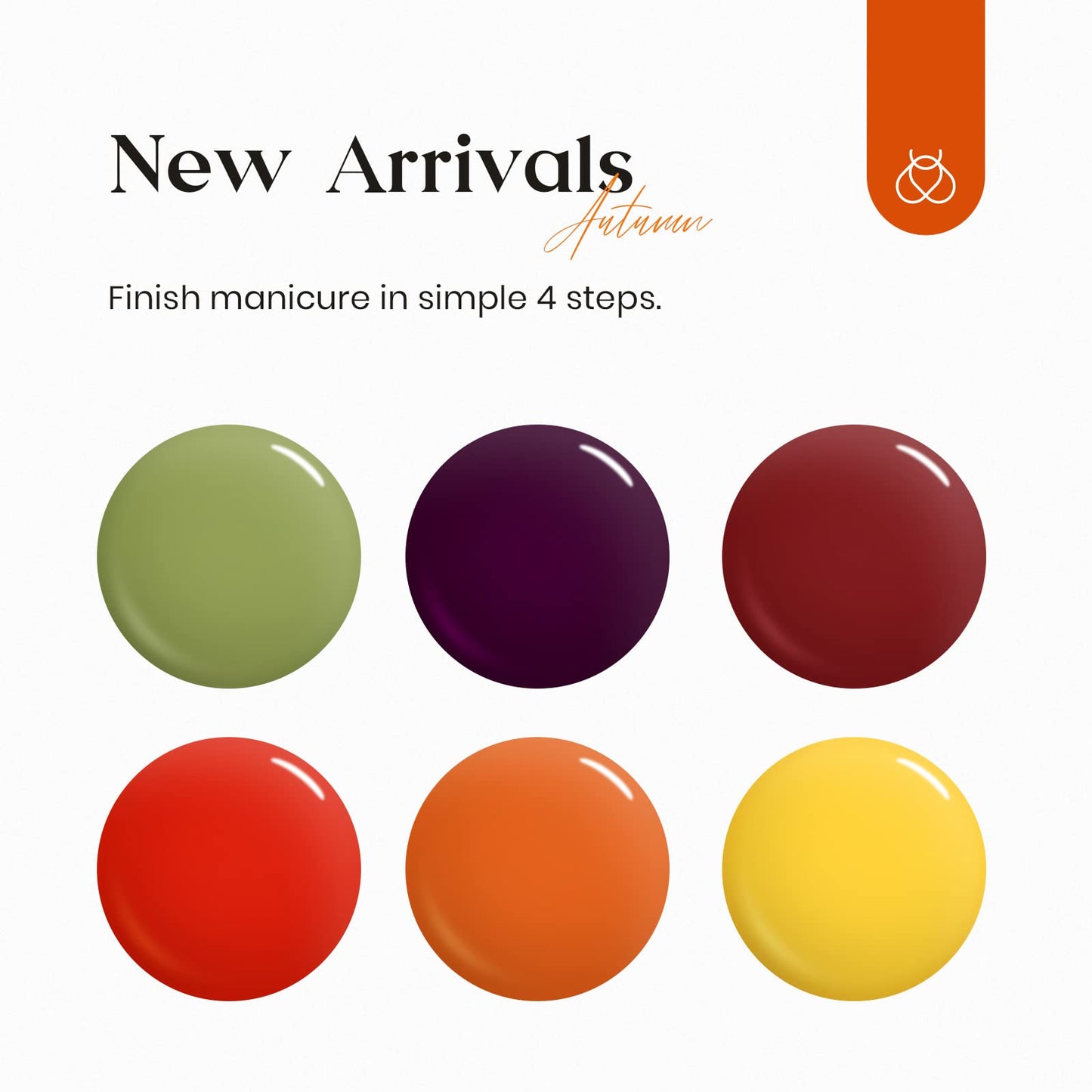 beetles 6 Colors Gel Polish Set, Burgundy Red Green Orange Gel Nail Polish Colors Sunset Leaves Nail Polish Soak Off Nail Art Lamp UV LED Cured Manicure Nail at Home Gifts for Women