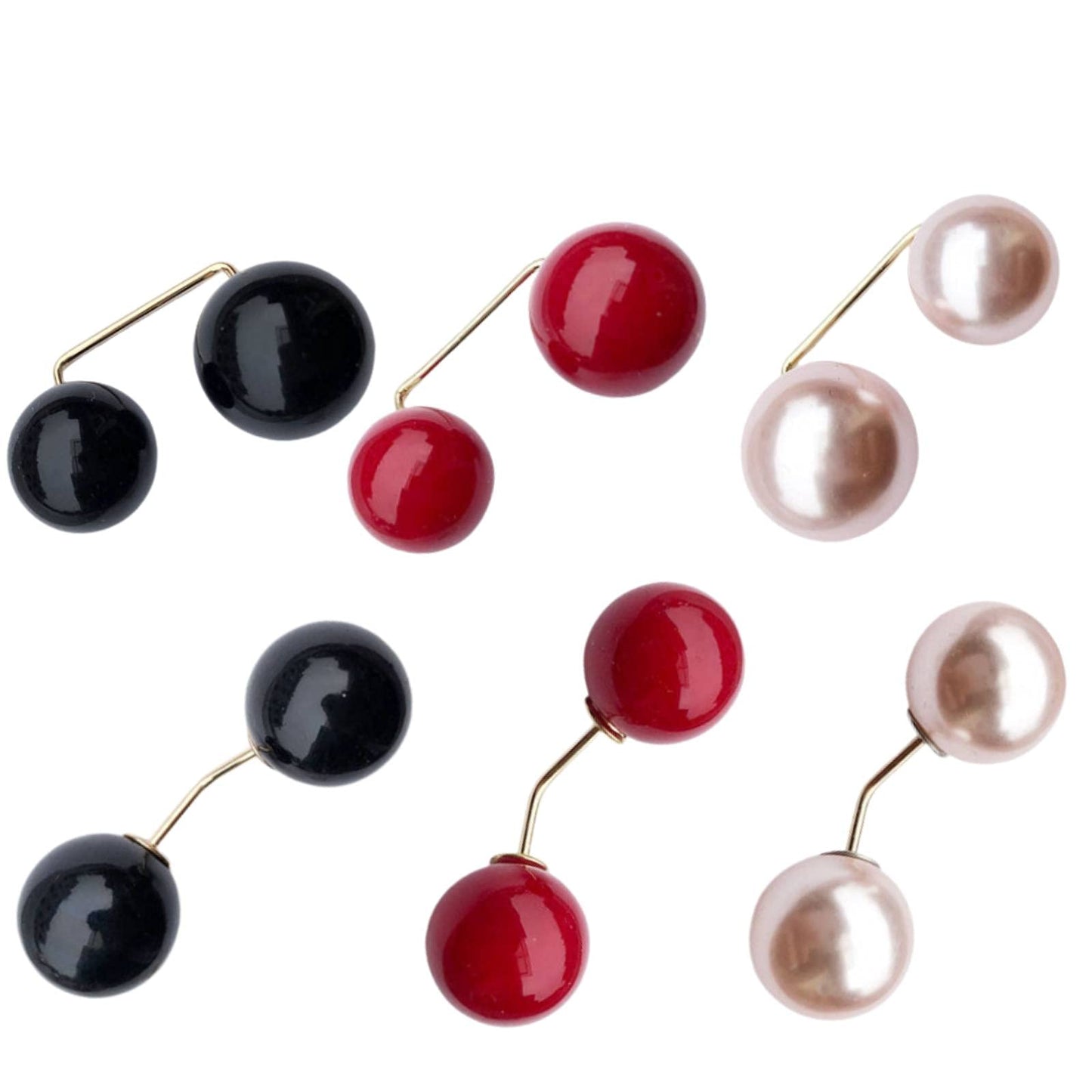 WILLBOND 6 Pcs Artificial Pearl Brooch Pins Anti-exposure Neckline Safety Pins Sweater Shawl Clips for Women Wedding Party Decorations, 2 Styles