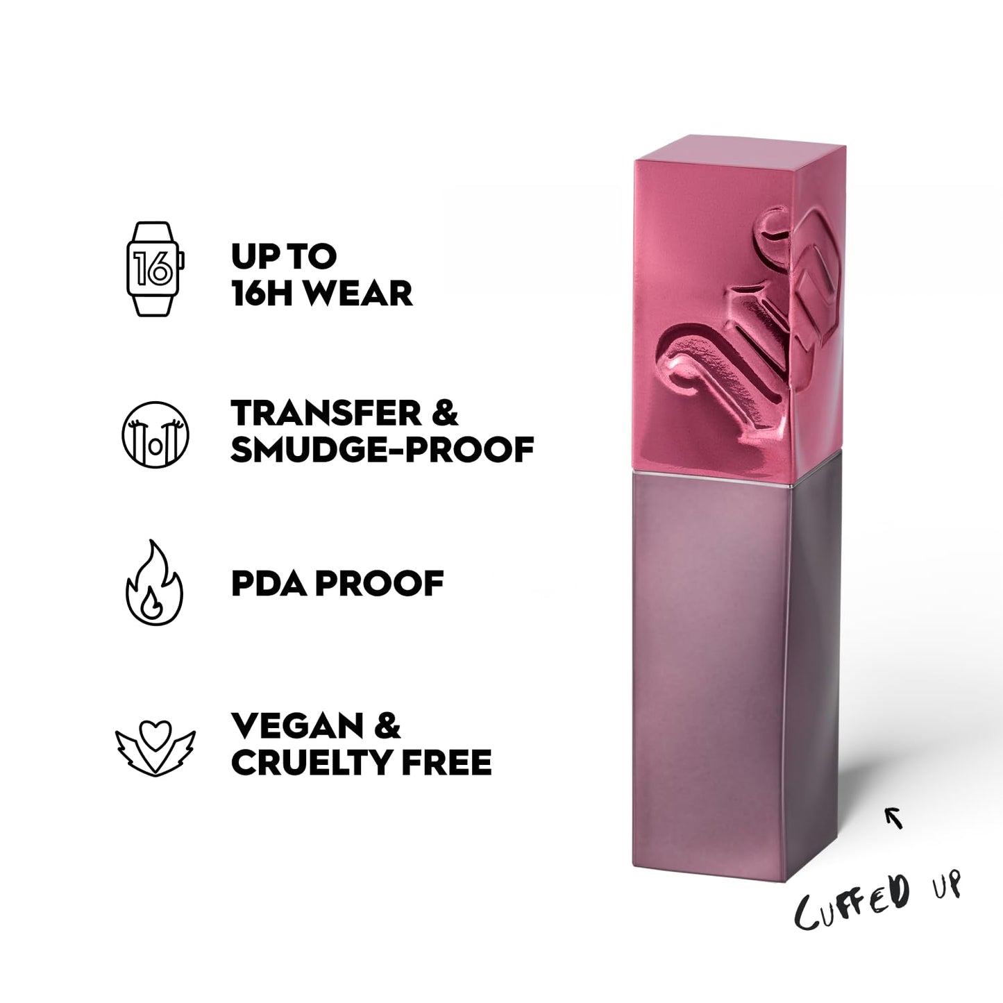 Urban Decay Vice Lip Bond Glossy Longwear Liquid Lipstick (Cuffed Up - Light Bubblegum Pink), Transfer-proof, Smudge-proof, Up to 16HR Wear, Vegan, Cruelty-free - 0.14 fl oz