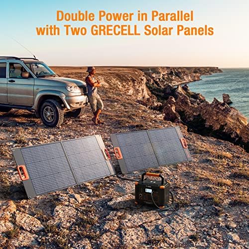 GRECELL 100W Portable Solar Panel for Power Station Generator, 20V Foldable Solar Cell Solar Charger with High-Efficiency Battery Charger for Outdoor Camping Van RV Trip