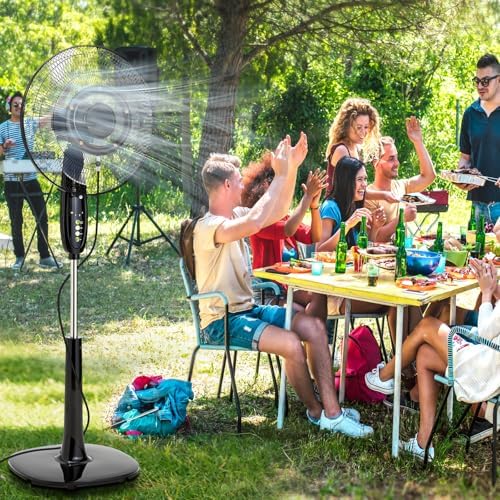 Fan Misters for Outside Patio, Fan Misting Kit with Water Walve, Water Misters for Fans for Cooling Outdoor, 19.6FT Misting Hose + 5 Extra Mist Nozzles