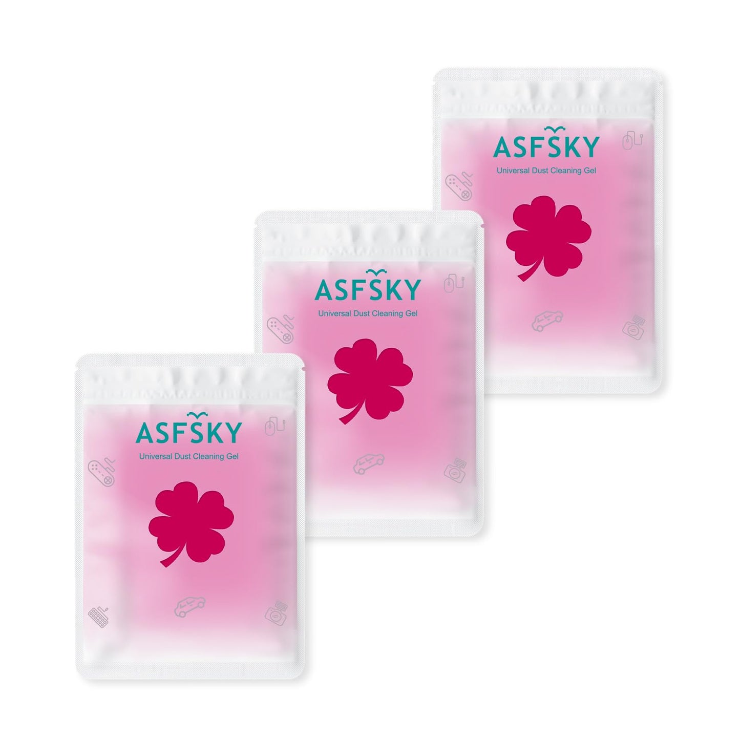 ASFSKY Reusable Car Cleaning Gel with Strong Adhesion - Ideal for Car Interiors (Air Vents, Dashboards, Seat Gaps), Electronics (Keyboards, Laptops, Game Consoles), Home Appliances (3, Rose Red)