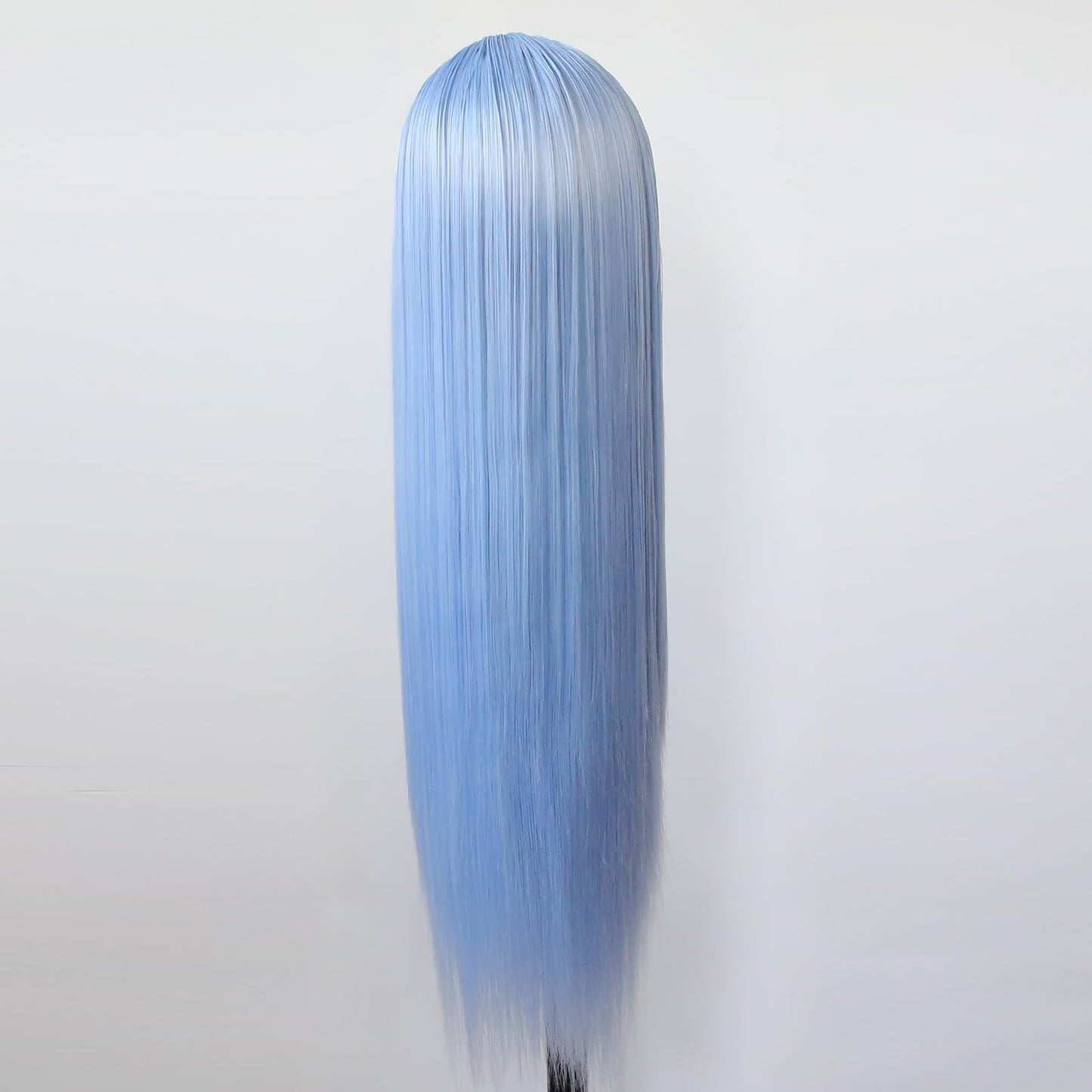 BTWTRY Light Blue Wig Long Straight Sky Blue Lace Front Synthetic Wigs Pre Plucked Natural Hairline for Black Women Heat Resistant Fiber Hair Cosplay Daily Wear Wig (Light Blue)