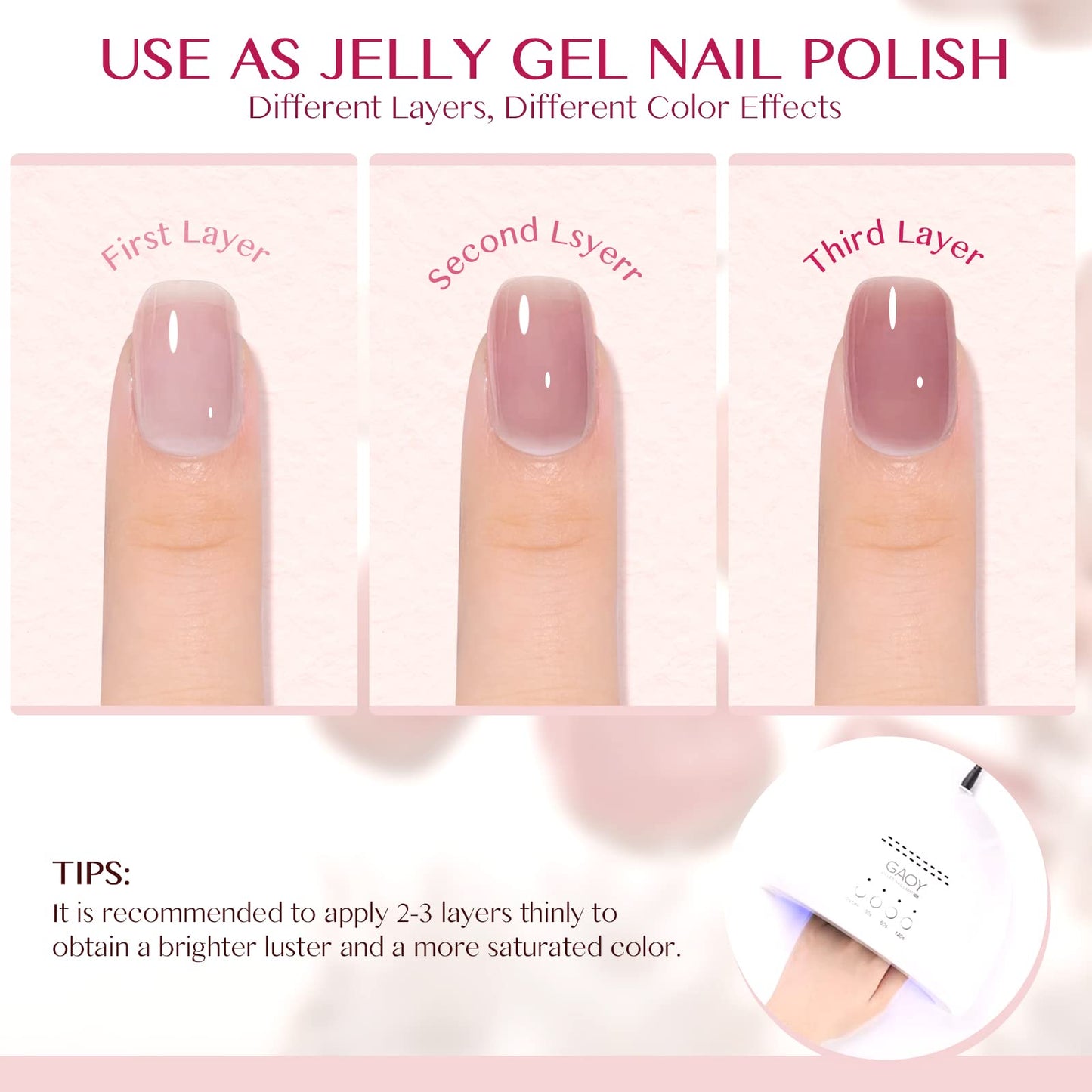 Saviland Builder Gels Nail Kit - 60g Nude Pink Nail Extension Gel Set Nail Strengthen Hard Gel Nail Art Manicure Set with 10pcs Acrylic Nail Brush & 100pcs Nail Forms for Beginners