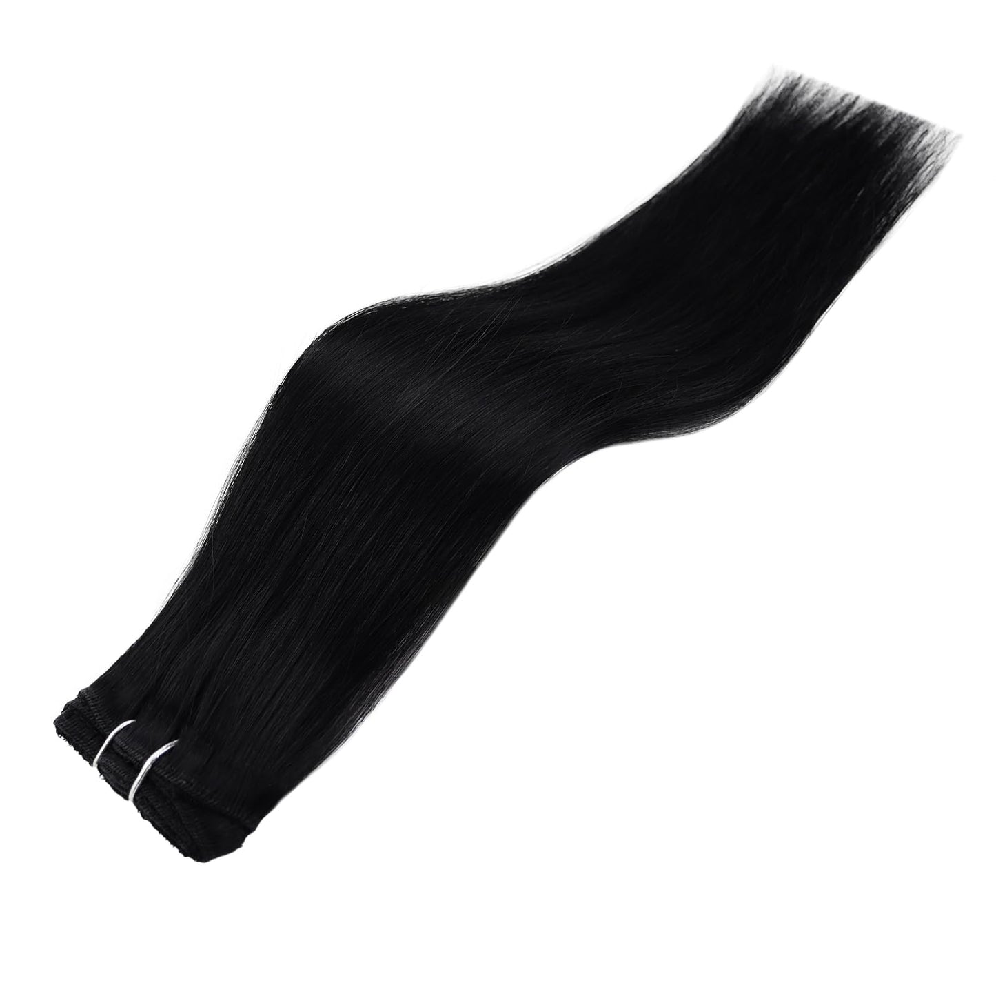 Full Shine Clip in Hair Extensions Jet Black Human Hair 16Inch Human Hair Clip in Extensions Double Weft Invisible And Comfortable for Thin Hair Lace Weft Straight Remy Hair Extensions 3Pcs 60Grams