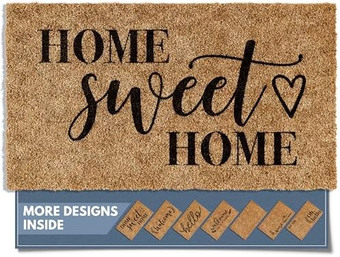 Barnyard Designs Doormat Welcome Mat for Outdoors, Large Front Door Entrance Mat, 30x17, Brown (Home Sweet Home)