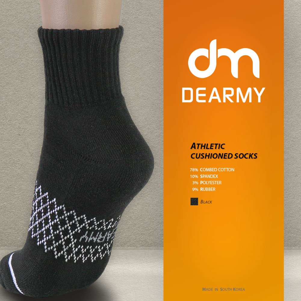 DEARMY Athletic Hiking Socks for Women/Men Best Gifts/Cushioned Moisture Wicking Warm Winter Socks(5Pairs) (Large Size, 5 x Black (Ankle Socks))