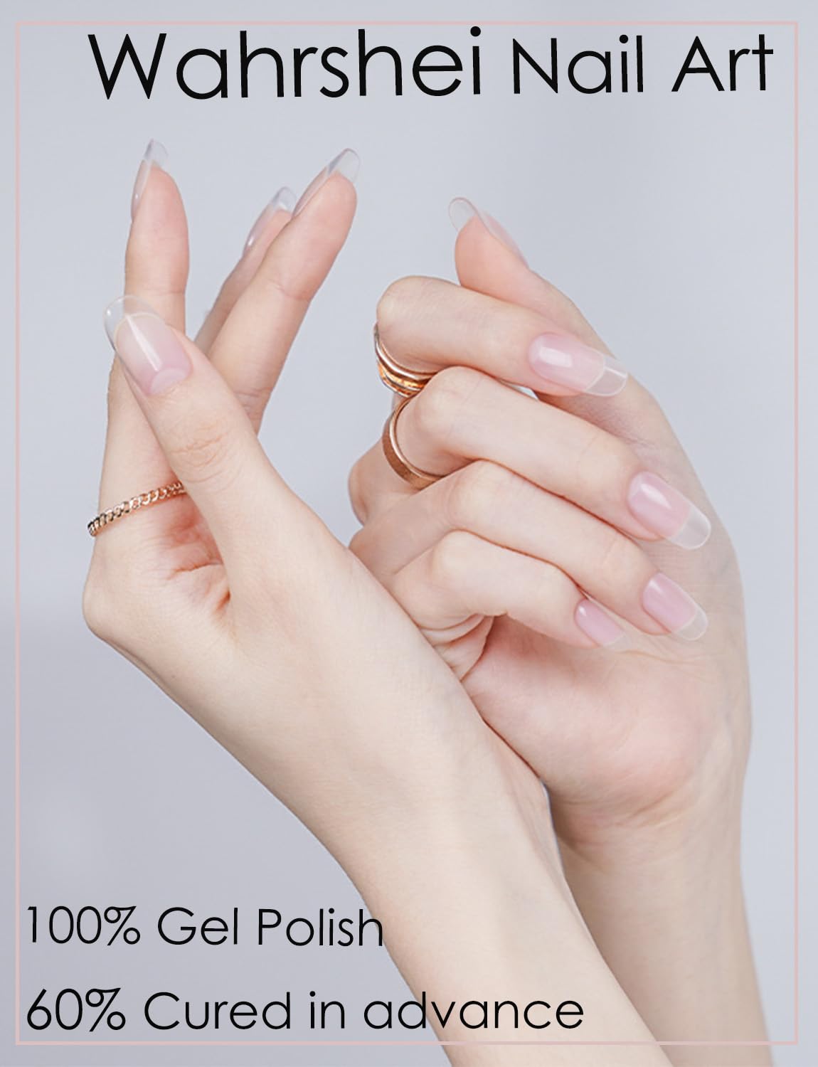 Semi Cured Gel Nail Strips, 20pcs Gel Nail Stickers UV, Gel Nail Wraps for Home Nails DIY (Clear)
