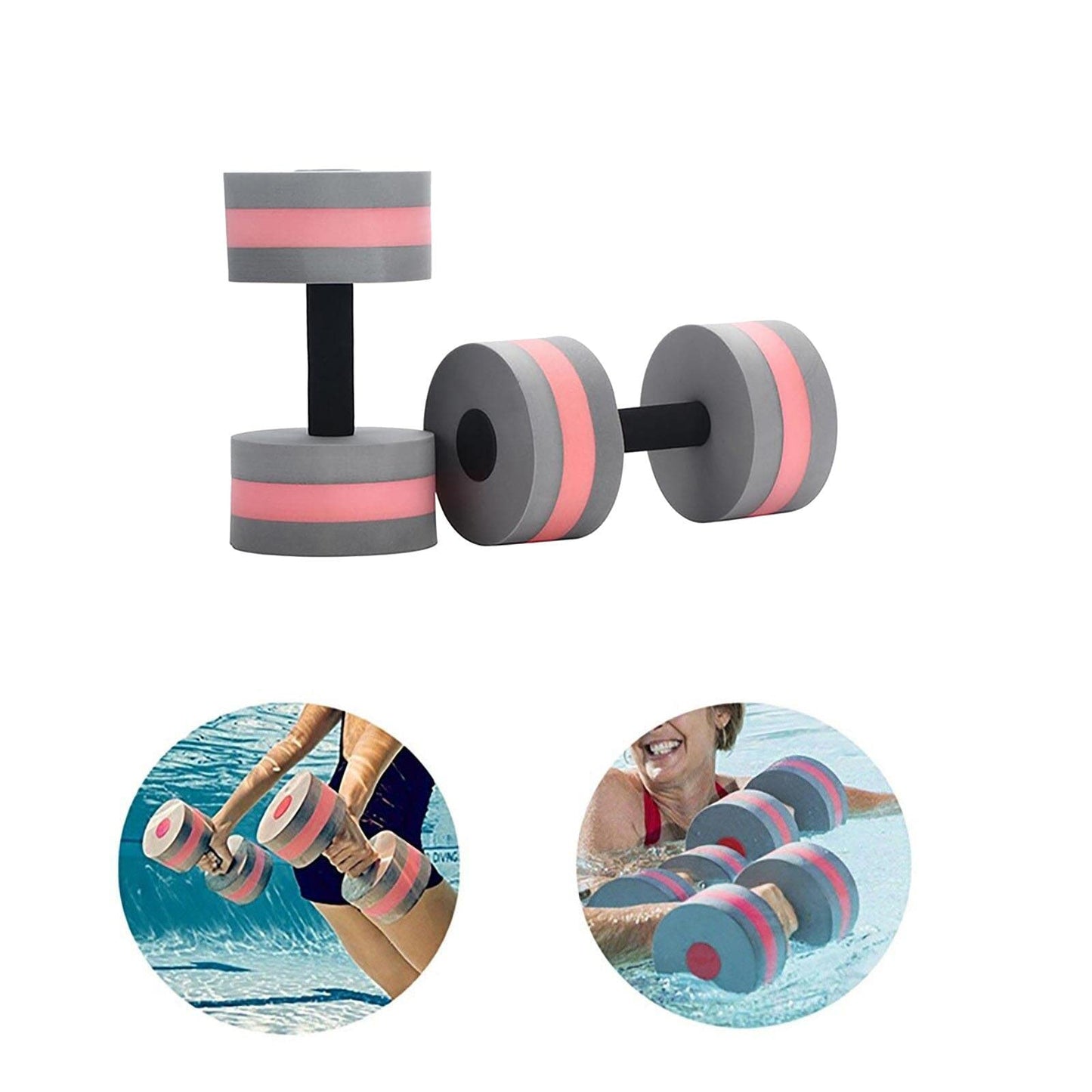 Lagukka Aquatic Dumbbell Set, 2PCS Water Dumbells Pool Resistance Water Fitness Equipment Foam Dumbbell Water Aerobics Fitness Equipment for Weight Loss Red