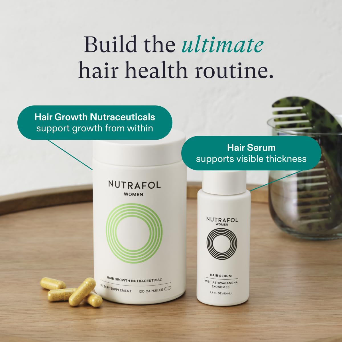 Nutrafol Women's Hair Serum, Vegan Scalp Serum, Supports Visibly Thicker and Stronger Hair, Lightweight and Fast-Absorbing - 1.7 Fl Oz, Pack of 3