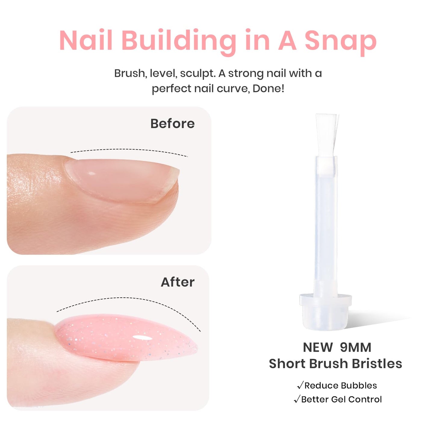 Beetles Builder Gel, Building Nail Gel 7-in-One Nude Pink Glitter Builder Strengthener Gel, Pale Pink Sparkle Sheer Base Gel for Nails Hard Jelly Gel for Nails Builder Extension for Nails Art Design