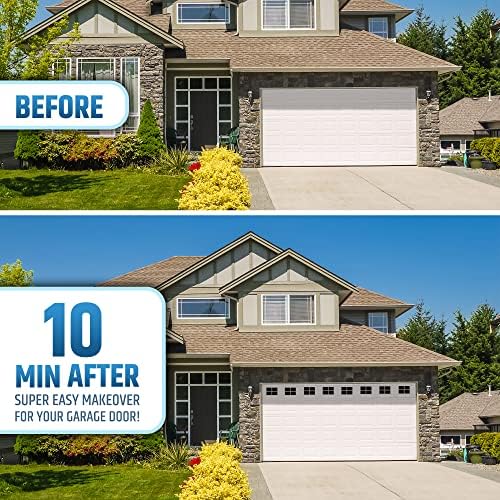Strong & Glossy Magnetic Garage Door Windows - Looks Like Real Window Panels/Faux Panes - Decorative Hardware Kit - Easy to Align & Will Never Fall (Upgraded Magnets) | Fits 2 Car Garage | 32pcs 4"X6