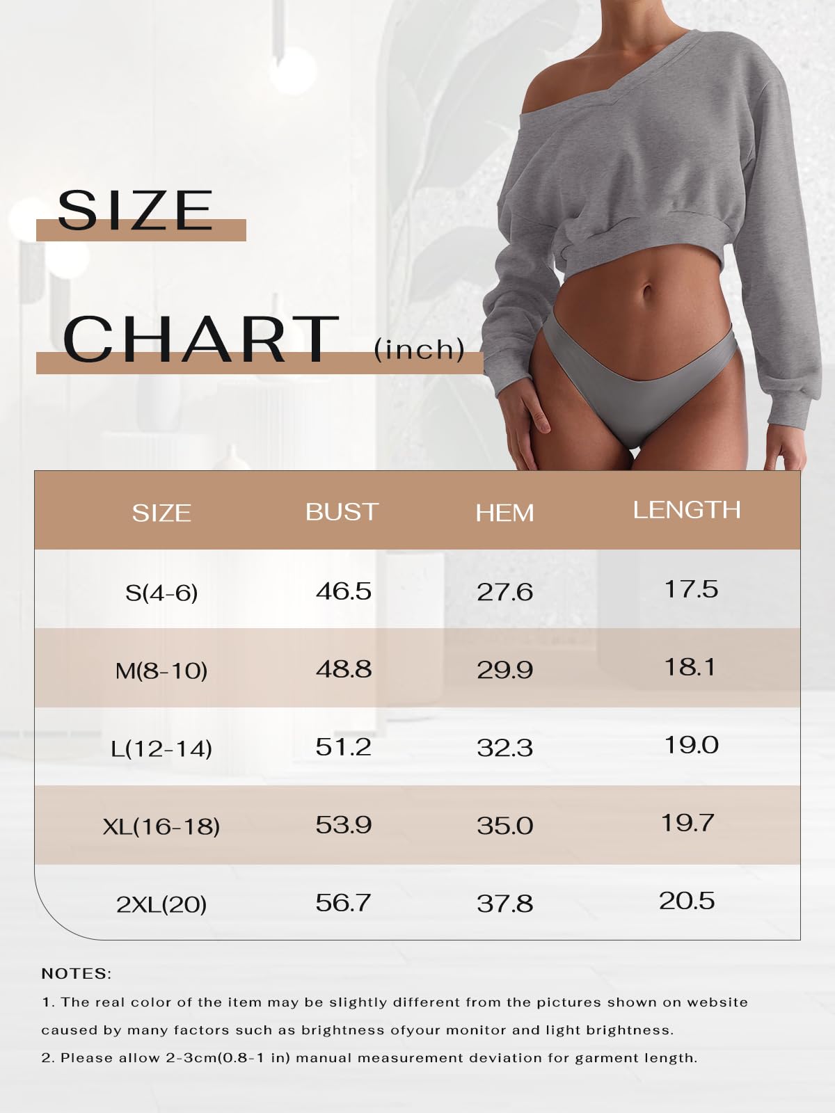REORIA Womens Cropped Oversized Sweatshirts V Neck Long Sleeve Pullover 2024 Fall Teen Girls Y2K Fashion Crop Tops Grey