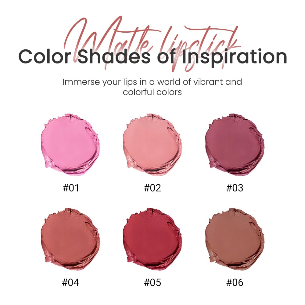 CAKAILA 3 Pcs Nude Lipstick Matte Sets,Light to Dark Velvet Lipstick for Women Long Lasting Waterproof 24 Hours Lip Stick Lip Stain Makeup Gift Sets,labiales mate 24 horas originales