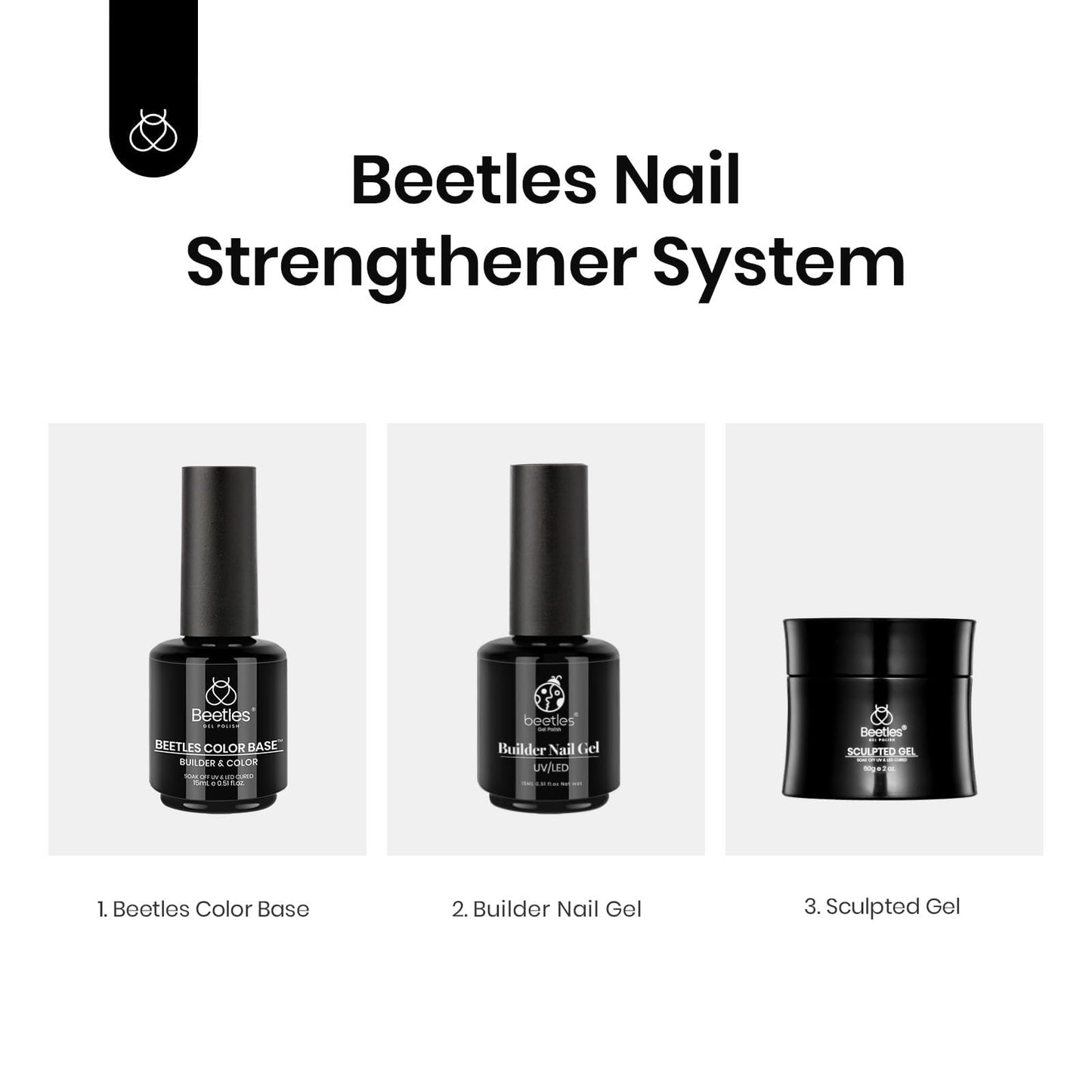Beetles Color Base Gel Nail Polish, 6 Colors Nude Pink Gel Polish Set Neutral Base Coat 3 in 1 Builder Base for Nail Strengthener Soak Off Nail Art for Women
