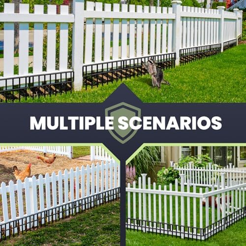 19.5Ft(L) X 13Inch(H) Animal Barrier Fence,14 Pack No Dig Fence Panels, Dog Dig Fence Barrier, Metal Small Garden Fence Border for Dogs Rabbits Defense, Bottom Blocker for Outdoor Yard Patio
