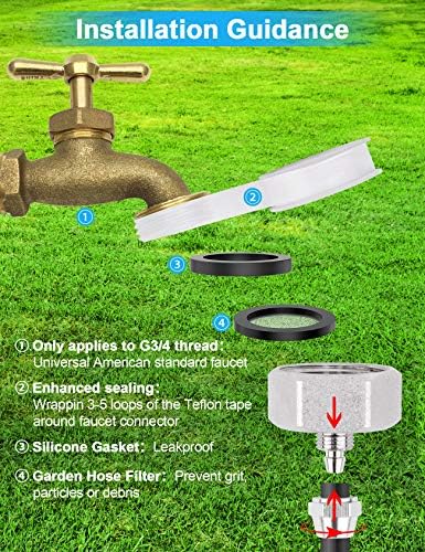 Misters for Outside Patio 63FT(19.2M)+21 Brass Mist Nozzles+a Brass Adapter(3/4") Detachable outdoor misting cooling system for Garden, waterpark, Greenhouse, Backyard, Fan, Umbrella, Deck, Canopy