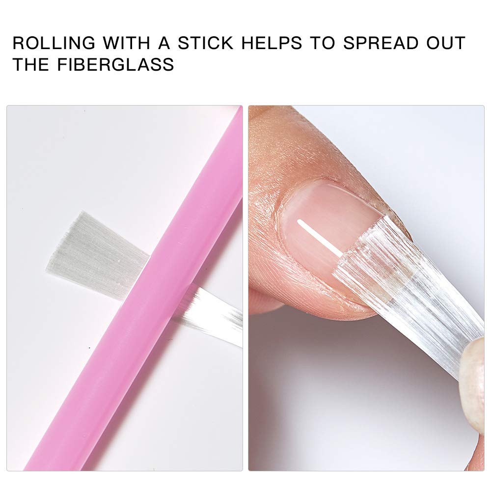 Fiberglass Nail Extension Kit with Building Gel Magical Silk Fiberglass Nail Wrap Form Quick Building Fiber Extension Gel, Nail File, Tweezers, Nail Tips Clip for Gel Extension Nail Art