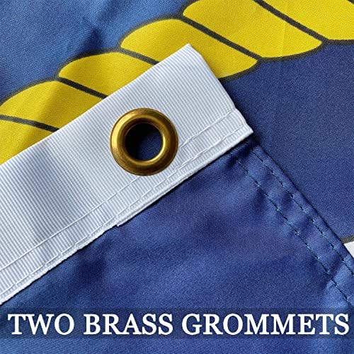 Navy Emblem Flag Double Sided 3x5 Outdoor- 3 Ply 240D Heavy Duty- 3x5 Navy Outdoor Banner Flag- Brass Grommets & 4 Rows Stitched