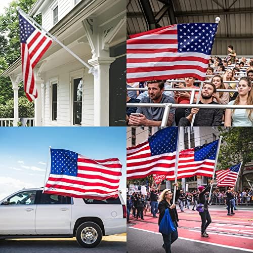 Flag Pole Holder for Outside House - 6ft Heavy Duty Metal House Flag Pole Kit, Tangle Free Spinning Flagpole for Outdoor Porch Residential Decoration - White