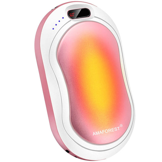 Hand Warmers Rechargeable, 10000mAh Reusable Hand Warmer, Electric Portable Pocket Warmer/Power Bank, USB Double-Sided Heating Warmer for Ski, Hunting, Golf../ Winter Gifts for Women Men
