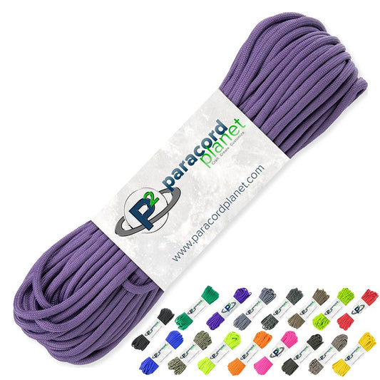 Paracord Planet 100' Hanks Parachute 550 Cord Type III 7 Strand Paracord Top 40 Most Popular Colors (Purple)